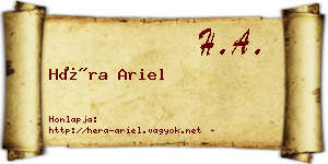 Héra Ariel névjegykártya